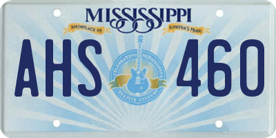 MS license plate AHS460