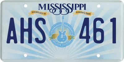 MS license plate AHS461