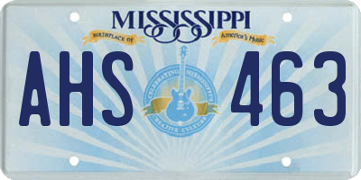 MS license plate AHS463