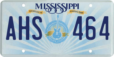 MS license plate AHS464