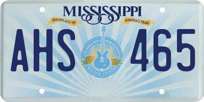 MS license plate AHS465