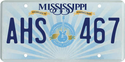 MS license plate AHS467