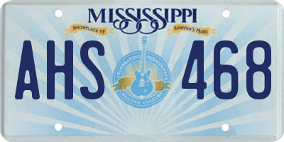 MS license plate AHS468