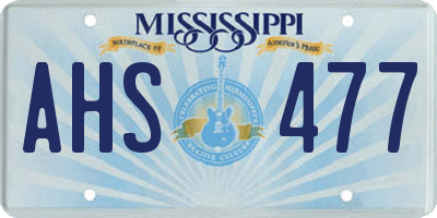 MS license plate AHS477