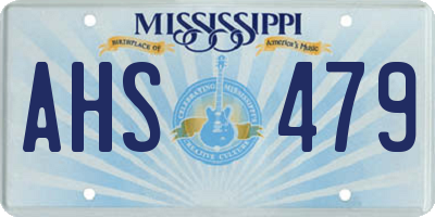 MS license plate AHS479