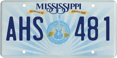 MS license plate AHS481