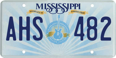 MS license plate AHS482