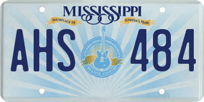 MS license plate AHS484