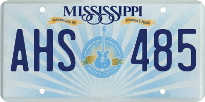 MS license plate AHS485