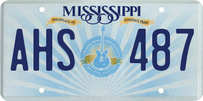 MS license plate AHS487