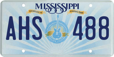 MS license plate AHS488