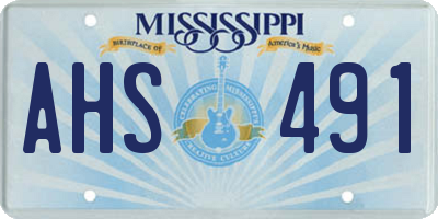 MS license plate AHS491