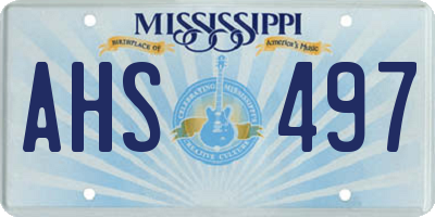 MS license plate AHS497