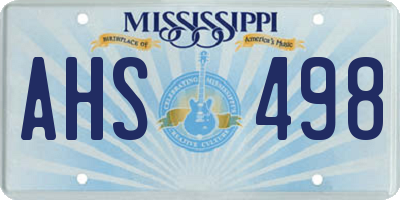 MS license plate AHS498