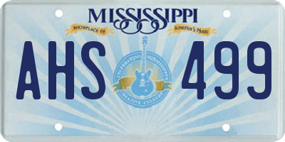 MS license plate AHS499