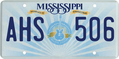 MS license plate AHS506