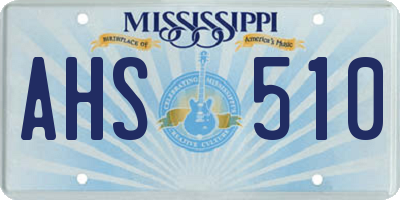 MS license plate AHS510