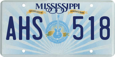 MS license plate AHS518