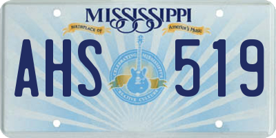 MS license plate AHS519