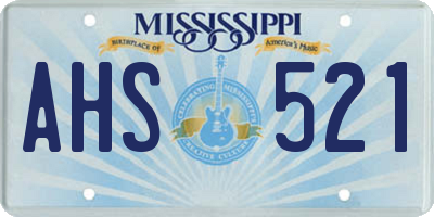 MS license plate AHS521