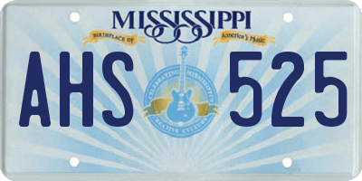 MS license plate AHS525