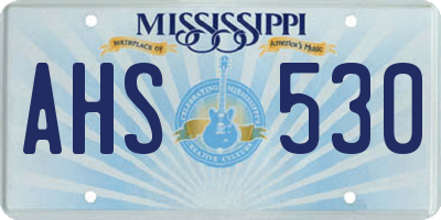 MS license plate AHS530