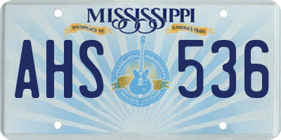 MS license plate AHS536