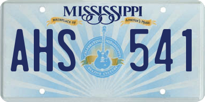 MS license plate AHS541