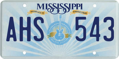 MS license plate AHS543