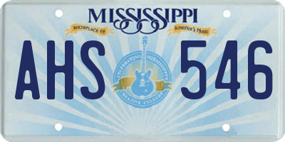 MS license plate AHS546