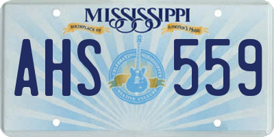 MS license plate AHS559