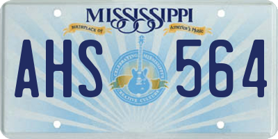 MS license plate AHS564