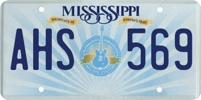 MS license plate AHS569