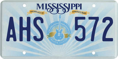 MS license plate AHS572