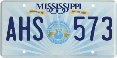 MS license plate AHS573