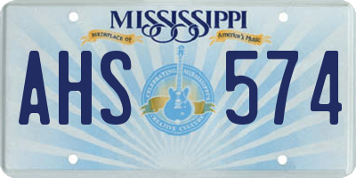 MS license plate AHS574