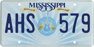 MS license plate AHS579