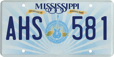 MS license plate AHS581