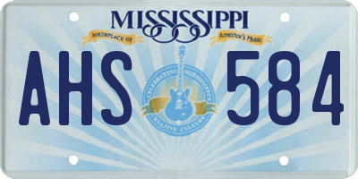 MS license plate AHS584