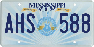 MS license plate AHS588