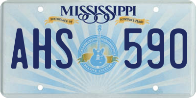 MS license plate AHS590