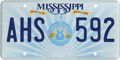 MS license plate AHS592