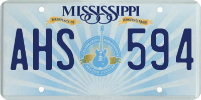 MS license plate AHS594