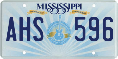 MS license plate AHS596