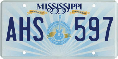 MS license plate AHS597