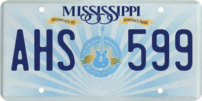 MS license plate AHS599