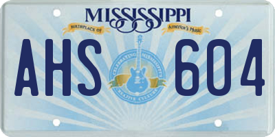 MS license plate AHS604