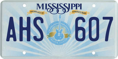 MS license plate AHS607