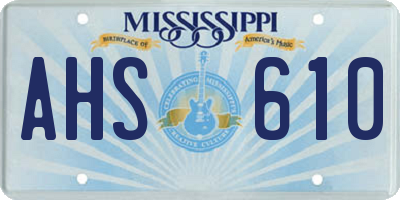 MS license plate AHS610