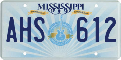MS license plate AHS612